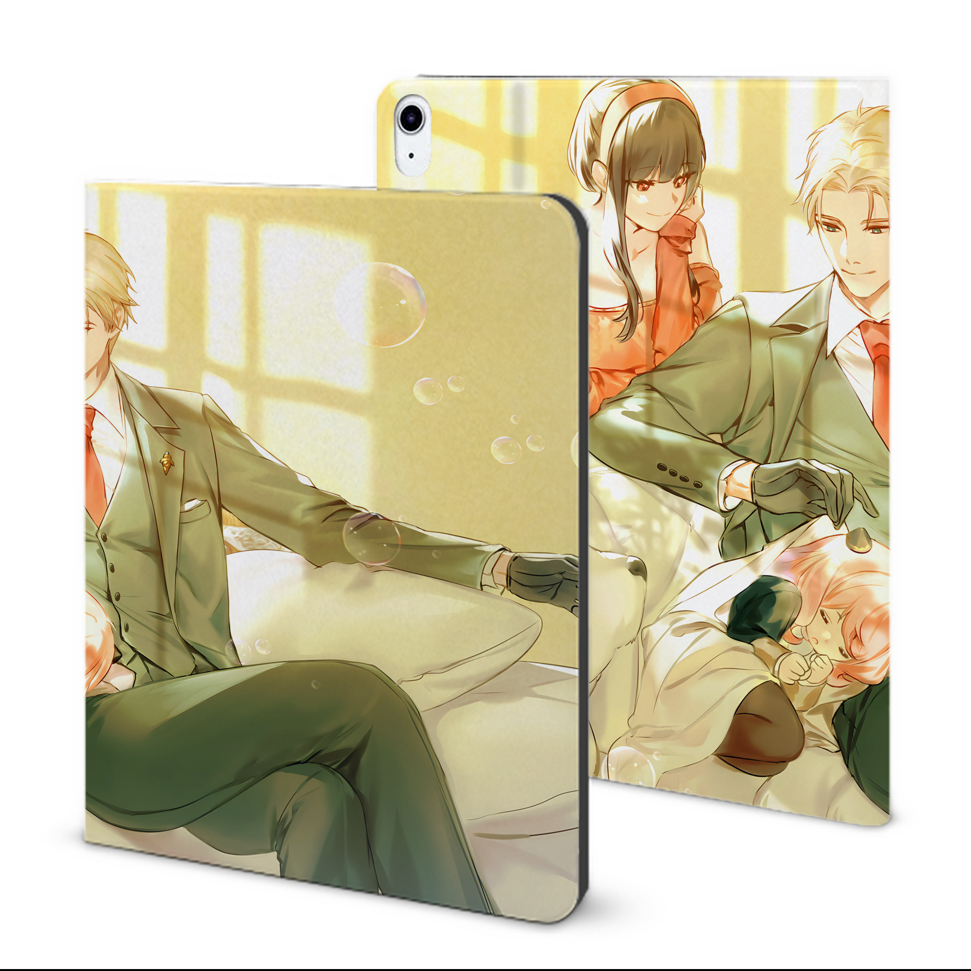 （画像用） SPY×FAMILY间谍家家酒 IPad ケース ブック型 PUレザー TPU 耐衝撃 軽量 薄型 ペン収納なし 全面保護 IPad 各モデル対応